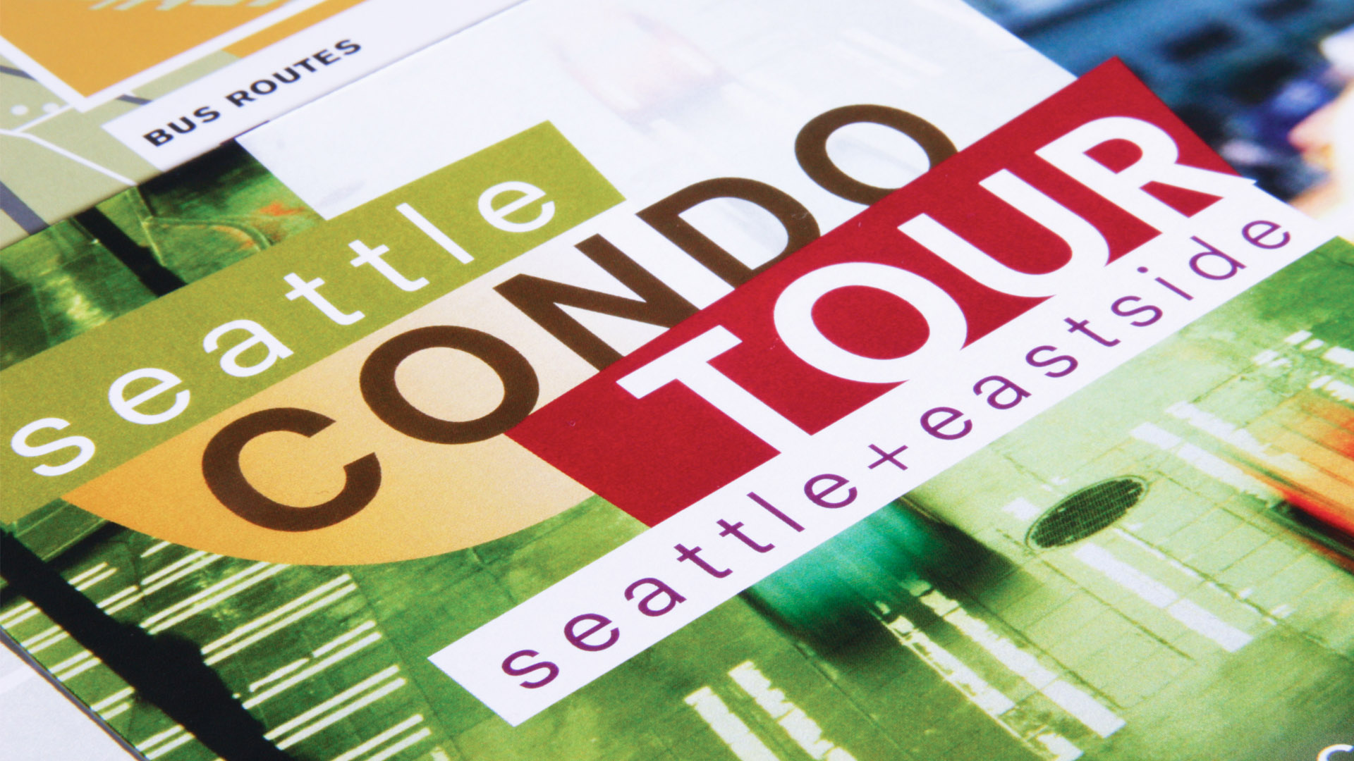 A close up of printed collateral for the Seattle Condo Tour.