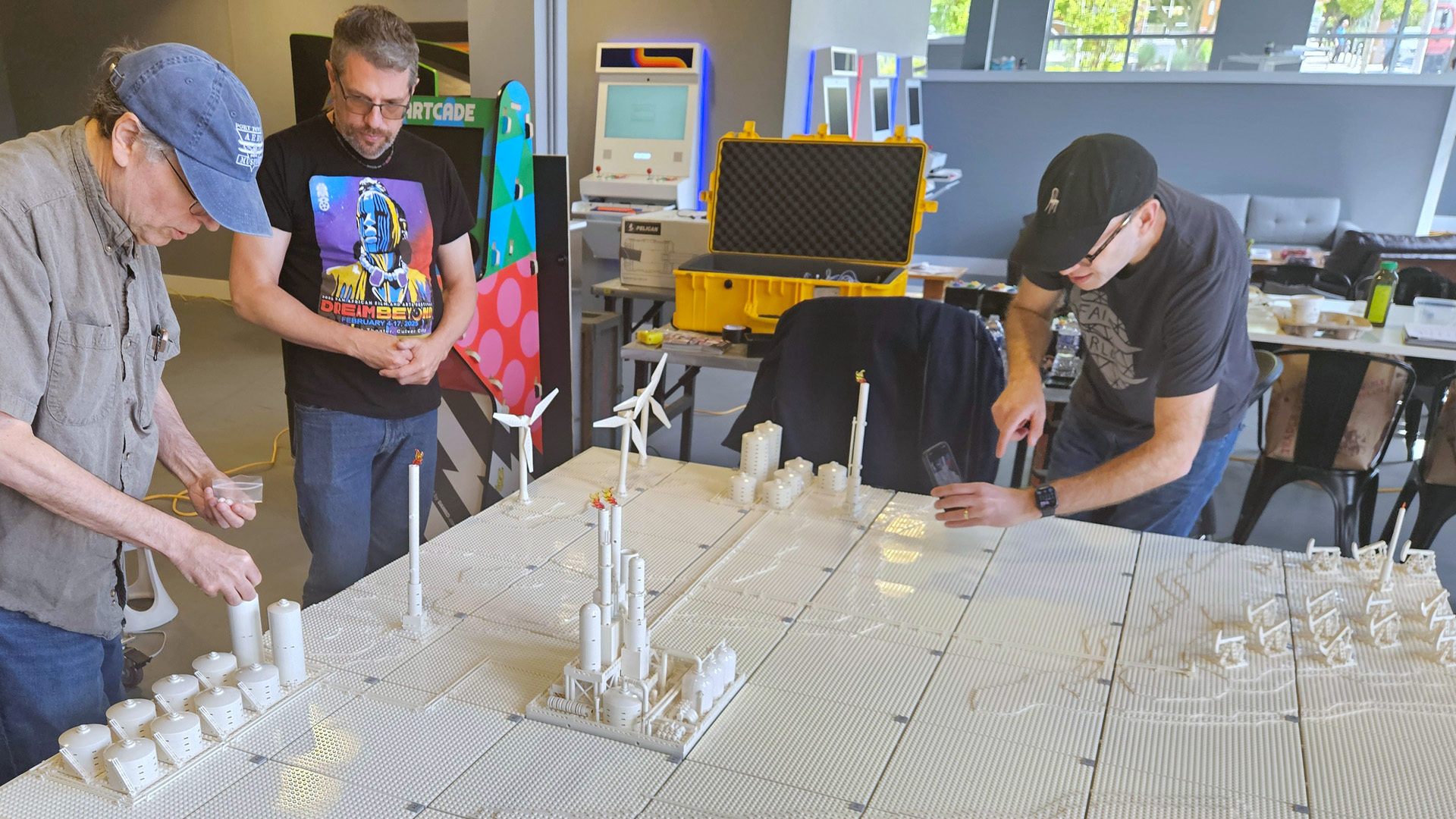 Build team working around the large-scale modular LEGO landscape